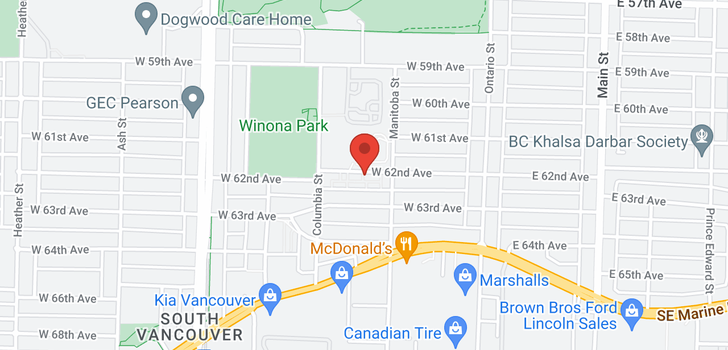 map of 236 W 62ND AVENUE